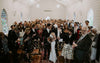Rose Petal Confetti Cannons released at a church wedding ceremony
