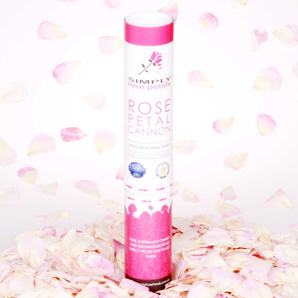 Pink and White Freeze Dried Rose Petal Cannon