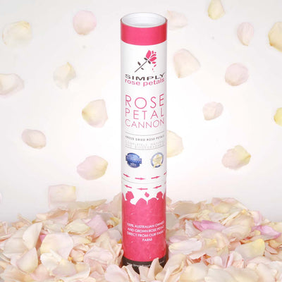 Cream and Pastel Freeze Dried Rose Petal Confetti Cannon