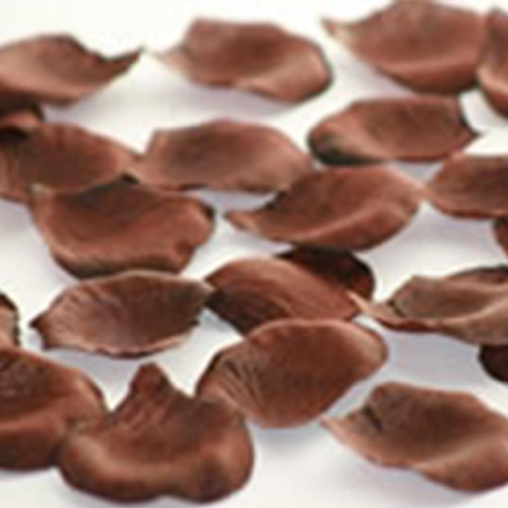 Chocolate Brown Fake Silk Rose Petals