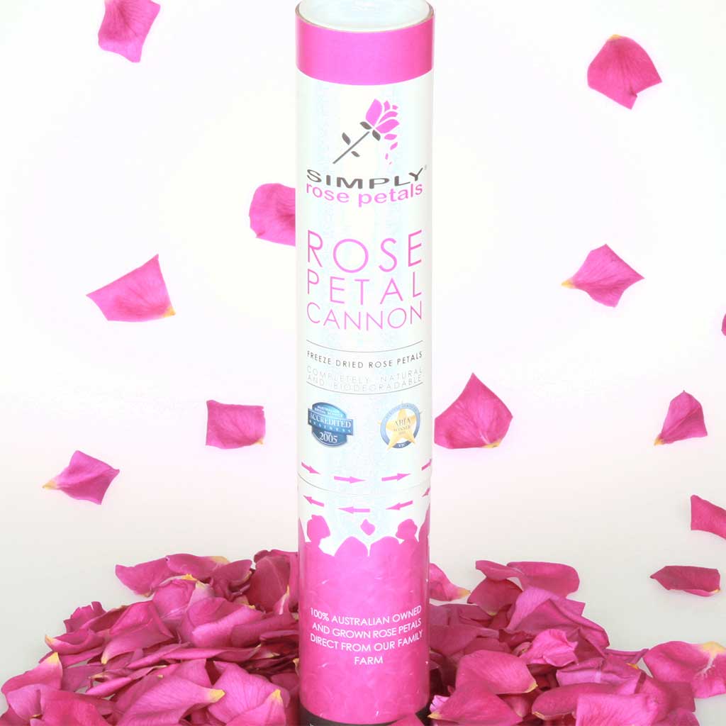 Bright Fuchsia Pink Freeze Dried Rose Petal Confetti Cannon