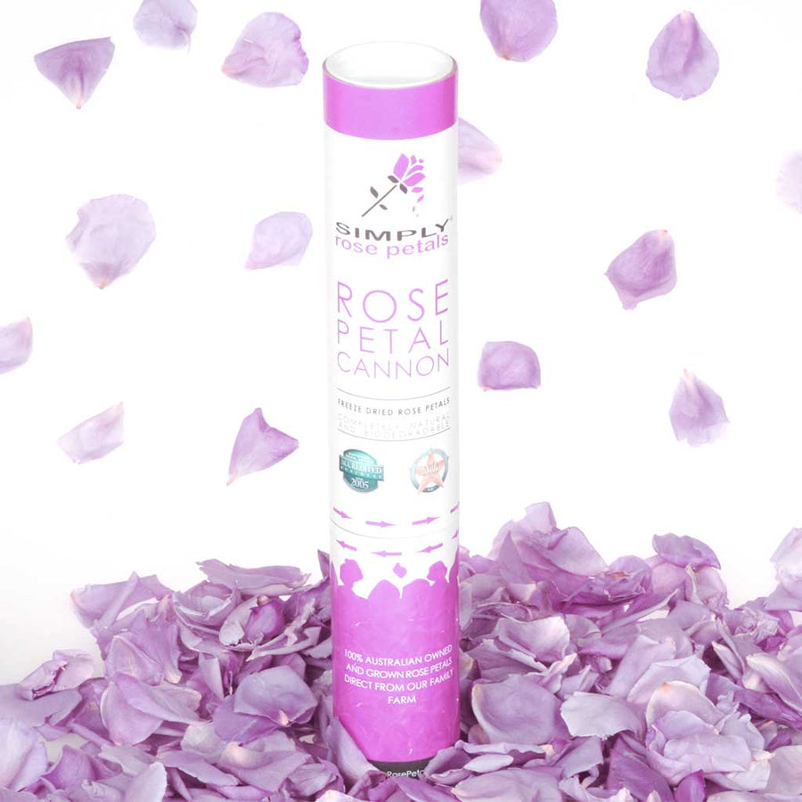 Purple Freeze Dried Rose Petal Confetti Cannon