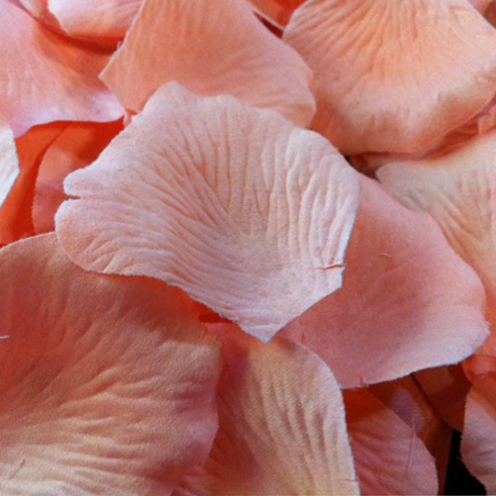 Peach Fake Silk Rose Petals