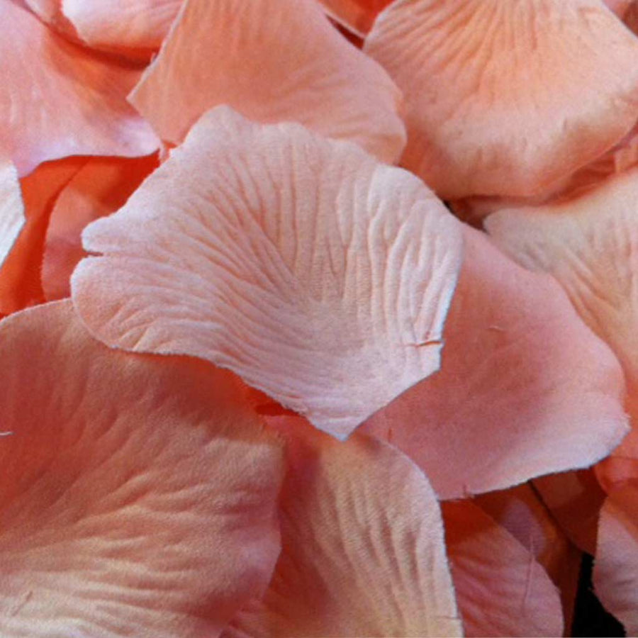 Peach Fake Silk Rose Petals