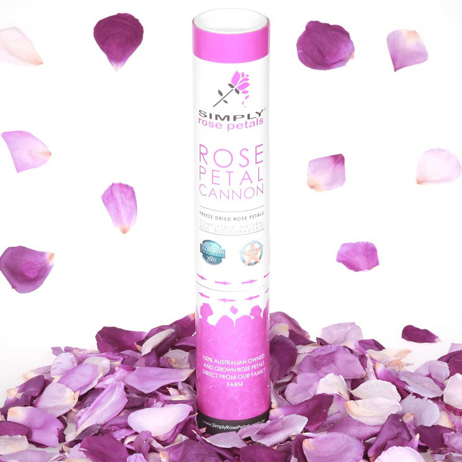 Mixed Purple Freeze Dried Rose Petal Cannon